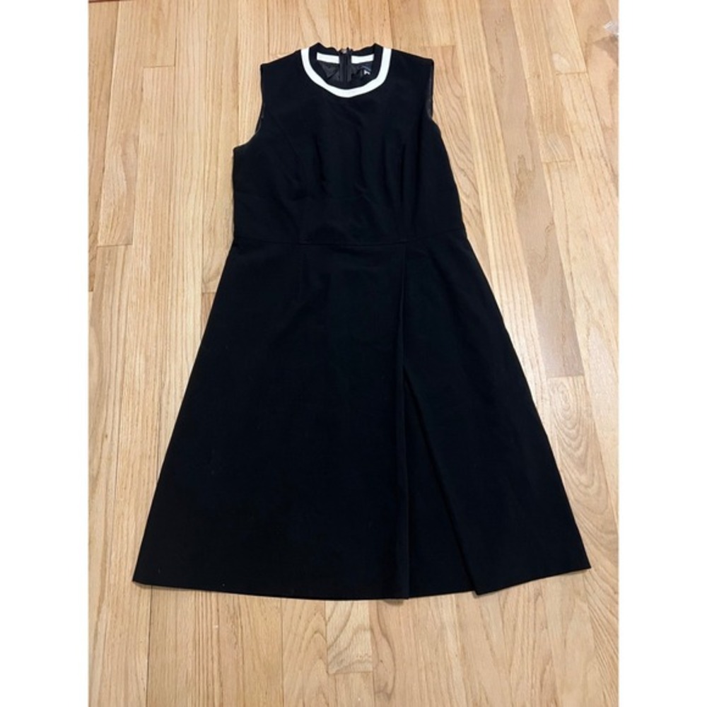 Tommy Hilfiger Black Sleeveless Sheath‎ Dress White Trim Collar Size 8